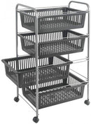 opbergkar Superjumbo 78 x 46 cm staal/PP zilver/zwart