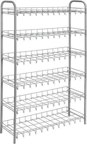 schoenen-/wandrek Shoe 6 metaal 64 x 104 cm zilver