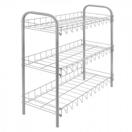 schoenenrek Shoe 3 metaal 64 x 59 cm zilver