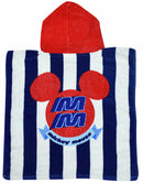 badponcho Mickey junior 50 x 100 cm katoen rood/wit