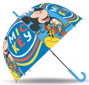 paraplu Mickey Mouse junior 45 cm polyester blauw
