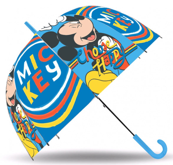 paraplu Mickey Mouse junior 45 cm polyester blauw