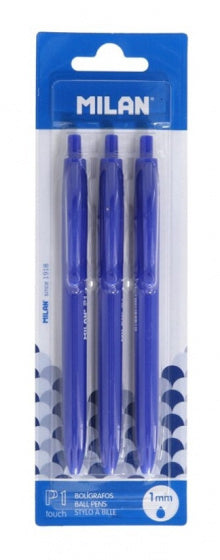 balpen met drukknop P1 Touch 1 mm blauw 3 stuks