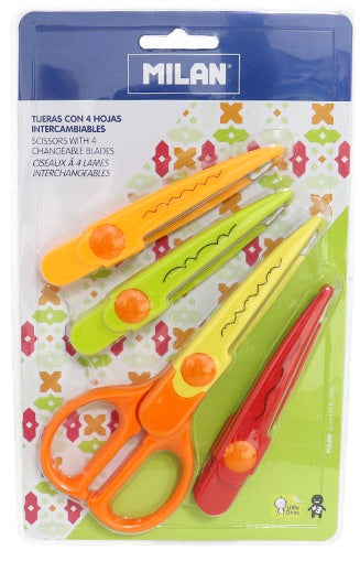 knutselschaar ZigZag junior 16 cm staal oranje 5-delig