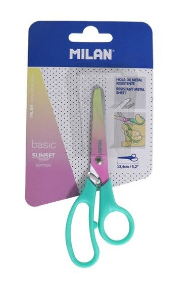 schaar Basic Sunset 13,4 cm staal turquoise