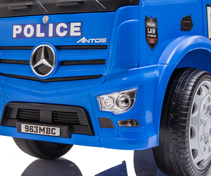 loopauto Ride On Mercedes Antos Politie 60 cm blauw