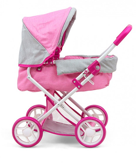 poppenwagen Alice Prestige meisjes 67 cm roze/grijs