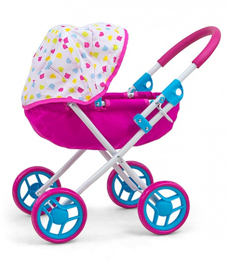 poppenwagen Dori Candy 60 cm roze/blauw