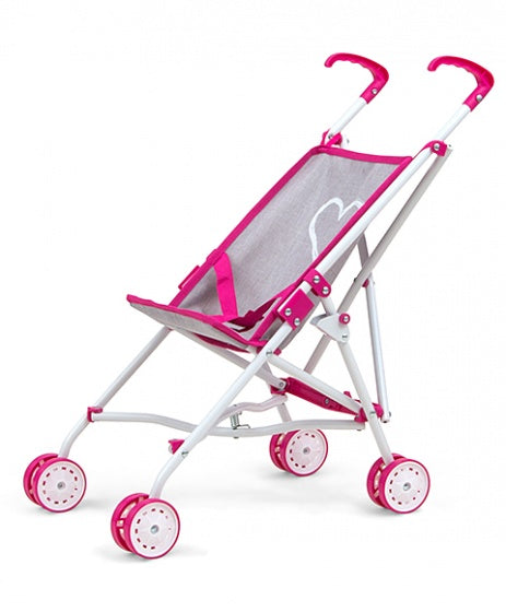 poppenwagen Julia Prestige 54 cm roze/grijs