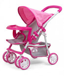 poppenwagen Kate Prestige 54 cm roze/grijs