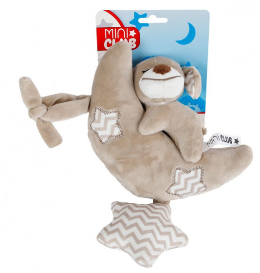 knuffelmaan en -hond junior 30 cm pluche lichtbruin