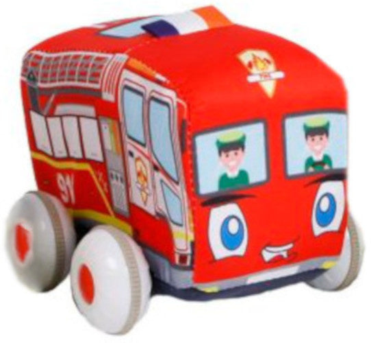 knuffelvoertuig junior 11 x 8 cm katoen rood