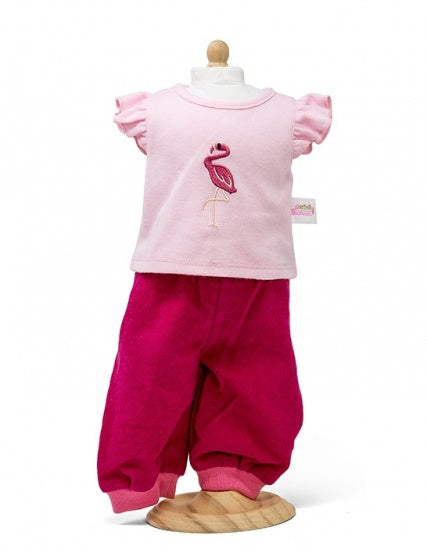 Corduroy broek met shirt roze 33-37 cm