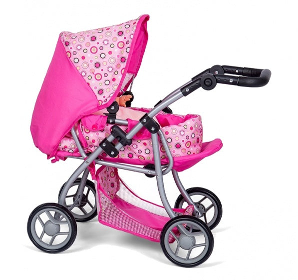Poppenwagen roze 59 x 35,5 x 62 cm
