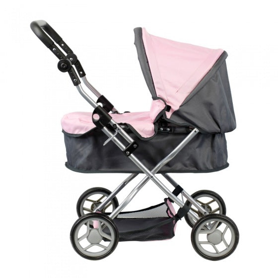 poppenwagen roze/grijs 63,5 x 42 x 70 cm
