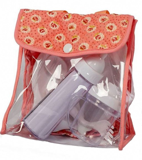 voedingsset Dusty PVC/katoen roze/transparant