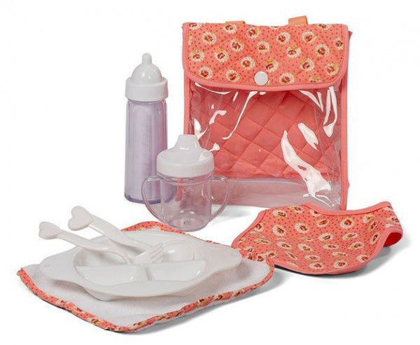 voedingsset Dusty PVC/katoen roze/transparant