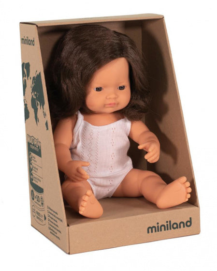 babypop meisje met vanillegeur 38 cm brunette