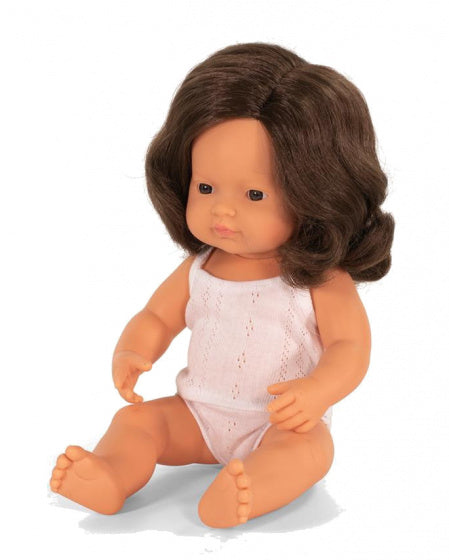 babypop meisje met vanillegeur 38 cm brunette