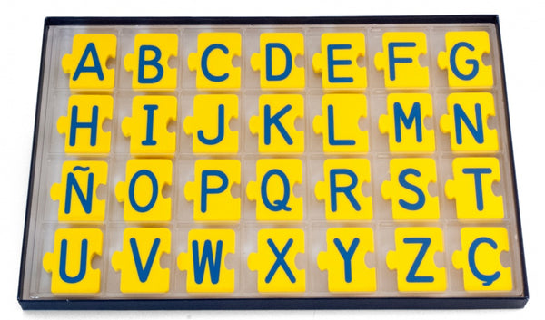 leerpuzzel abc-Alphabet Puzzle geel/blauw 168 stukjes