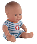 poppenkleding pyjama wit/blauw