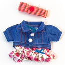 poppenkleertjes Girl junior 21 cm blauw/rood 3-delig