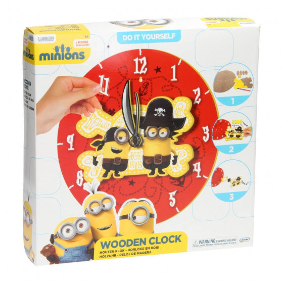 maak je eigen klok Minions junior 30 x 30 x 5 cm hout