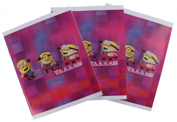 schriften Minions A5 gelijnd roze 3 stuks