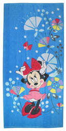 strandlaken Minnie Mouse 70 x 140 cm katoen blauw/roze