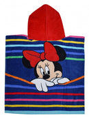 badponcho Minnie Mouse junior 100 cm katoen donkerblauw