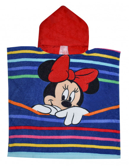 badponcho Minnie Mouse junior 100 cm katoen donkerblauw