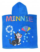 badponcho Minnie Mouse junior 100 cm katoen lichtblauw