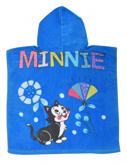 badponcho Minnie Mouse junior 100 cm katoen lichtblauw