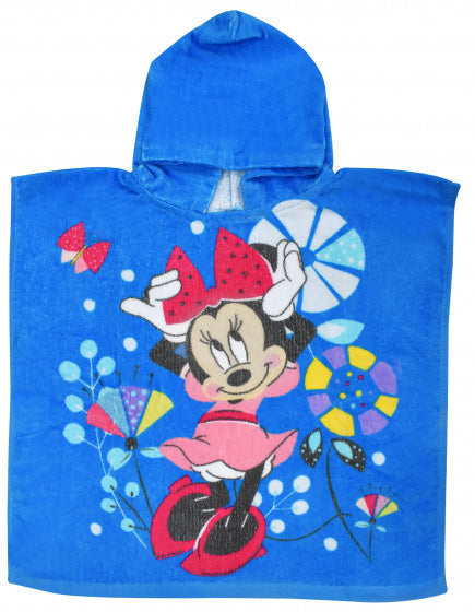 badponcho Minnie Mouse junior 100 cm katoen lichtblauw