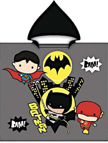 badponcho Batman junior 60 x 120 cm katoen grijs