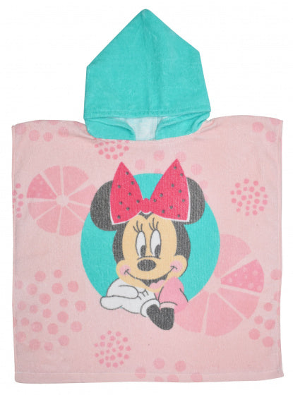 badponcho Minnie Mouse 100 cm katoen mintgroen/roze