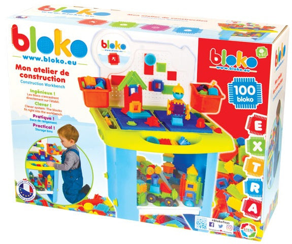 blokkentafel junior 39 x 55 x 71 cm groen/blauw 101-delig