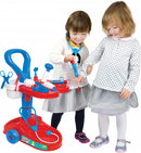 dokterstrolley junior 56 x 39,5 cm rood/blauw 11-delig