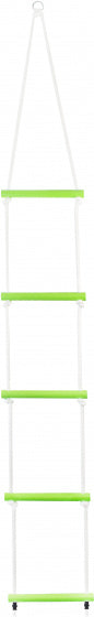 touwladder 180 cm nylon lichtgroen/wit