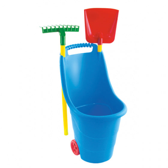 tuinset Bucket junior 77 cm blauw/rood/geel 3-delig