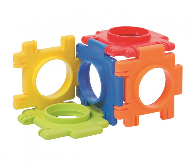 bouwblokken Kubus 4 cm junior 6 stukjes