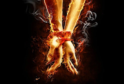 diamond painting handen 40 x 30 cm zwart/rood 266 gr