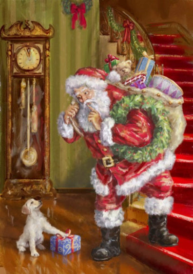 diamond painting Kerst 40 x 30 cm rood/bruin