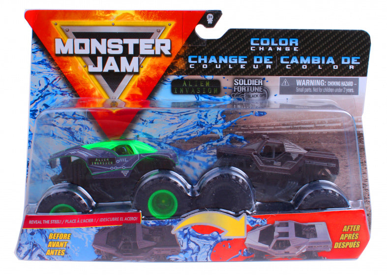 monstertruck Alien Invasion 1:64 staal grijs 2 stuks