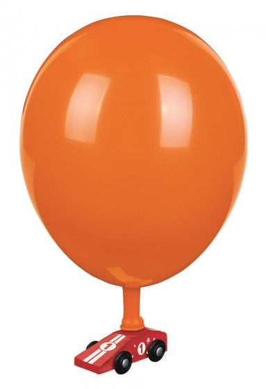 ballonauto PhänoMINT 10,8 cm hout/latex rood 5-delig