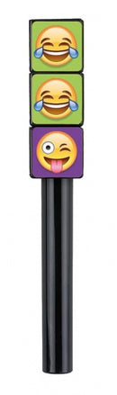 balpen met emoticons 13,3 cm zwart