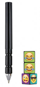 balpen met emoticons 13,3 cm zwart