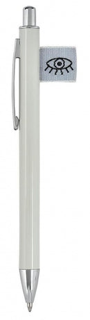 balpen met label 13,5 cm wit