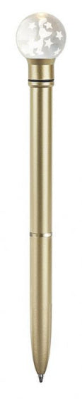 balpen met lichtgevend rendier 14,5 cm goud