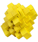 Be clever! houten smartpuzzel geel 6 cm